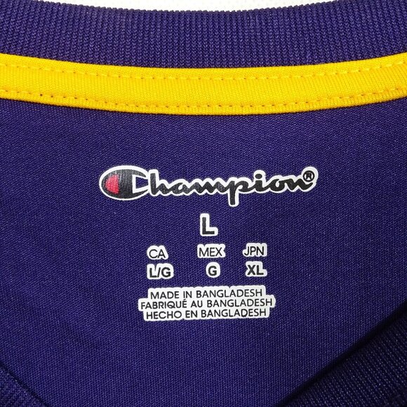 Champion LSU Tigers Long Sleeve Shirt Athletic Top Men Size L Purple Polyester - Picture 6 of 11